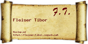 Fleiser Tibor névjegykártya